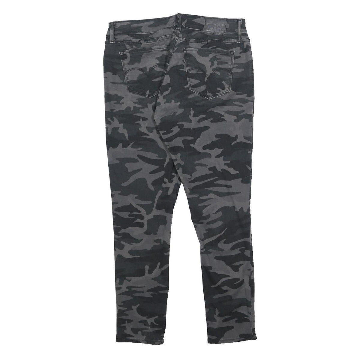 LEVI'S Womens Cotton Blend Black & Grey Camouflage Slim Skinny Trousers W31 L26