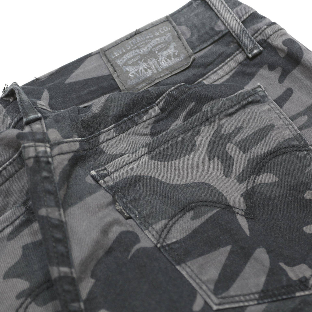 LEVI'S Womens Cotton Blend Black & Grey Camouflage Slim Skinny Trousers W31 L26
