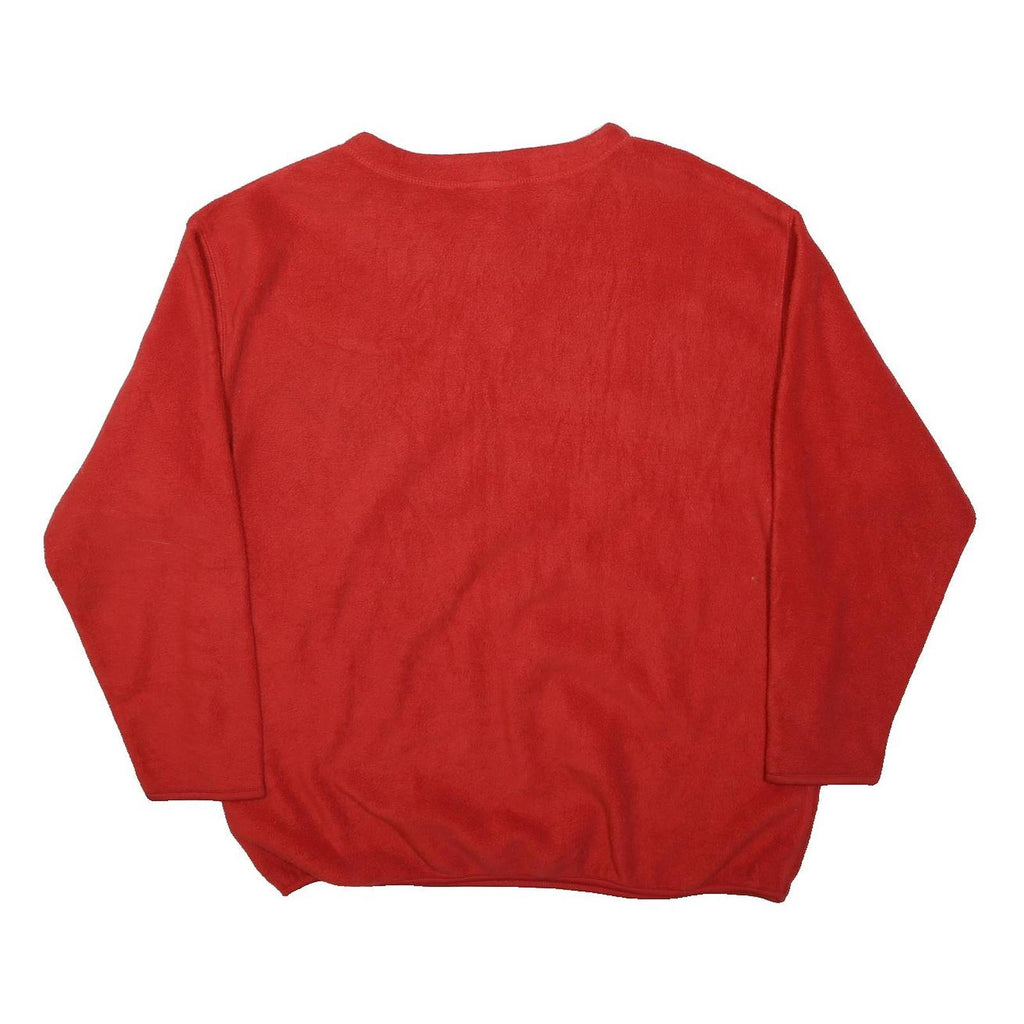 WALT DISNEY Womens Red Mickey Mouse Fleece L Jacket Polyester Plain Soft Warm