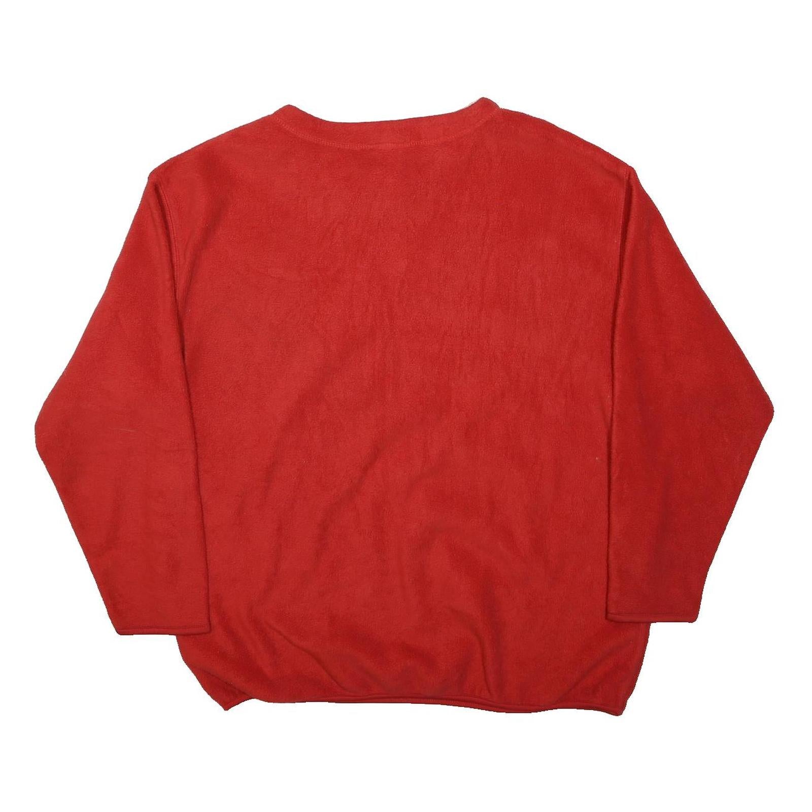 WALT DISNEY Womens Red Mickey Mouse Fleece L Jacket Polyester Plain Soft Warm