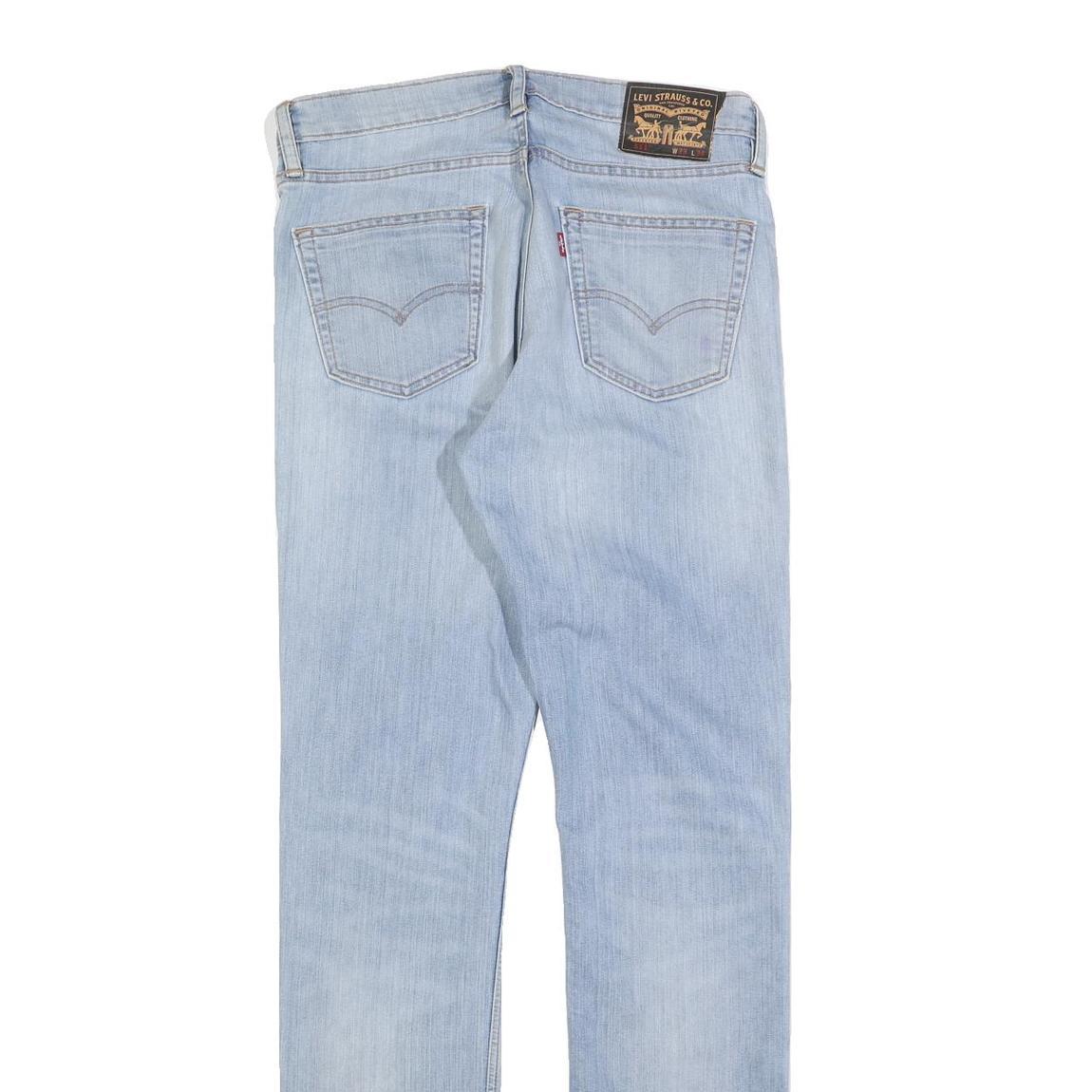 LEVI'S 511 Slim Mens Jeans Blue Slim Skinny Denim Light W33 L34 Zip Cotton Blend