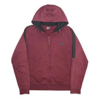 ARENA Mens Maroon & Black Zip Up Hoodie S Cotton Blend Casual Sportswear
