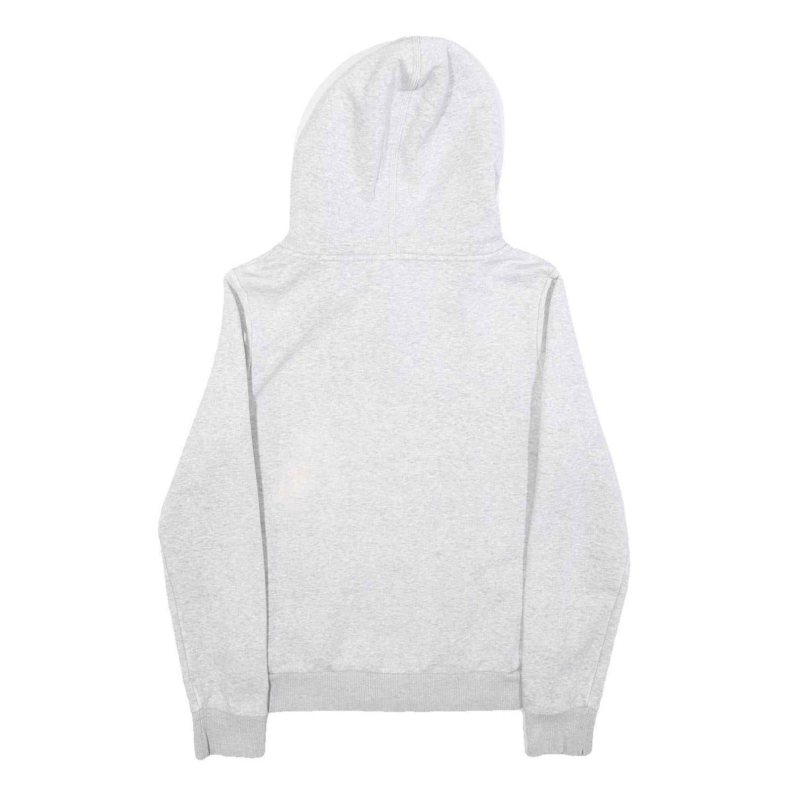 PUMA Womens Grey Hoodie UK 12 Cotton Blend Full Zip Sherpa Lined Sweatshirt