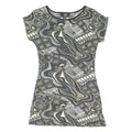 AX PARIS Womens Grey & Beige Printed Top Short Sleeve Round Neck UK 12