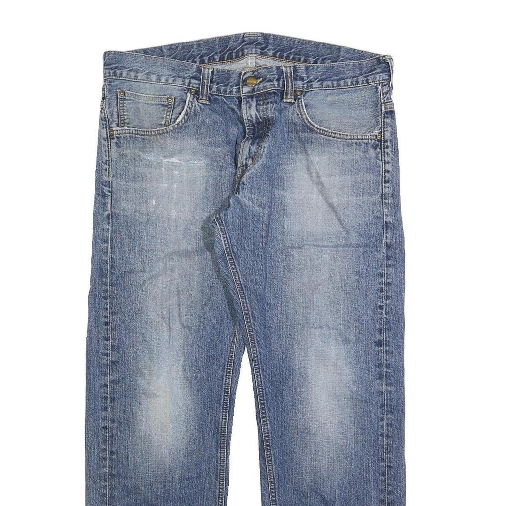CARHARTT Mens Regular Fit Blue Denim Jeans W36 L30 Classic Cotton Blend Zip