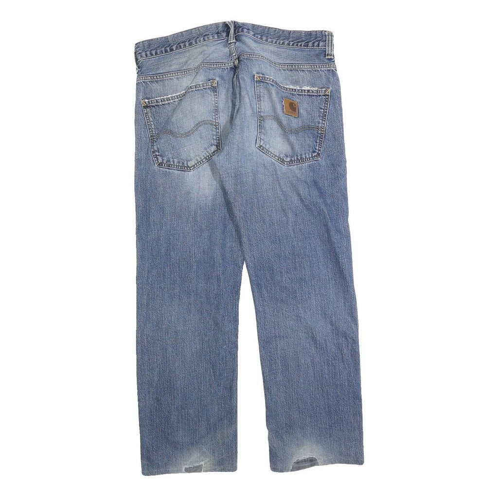 CARHARTT Mens Regular Fit Blue Denim Jeans W36 L30 Classic Cotton Blend Zip