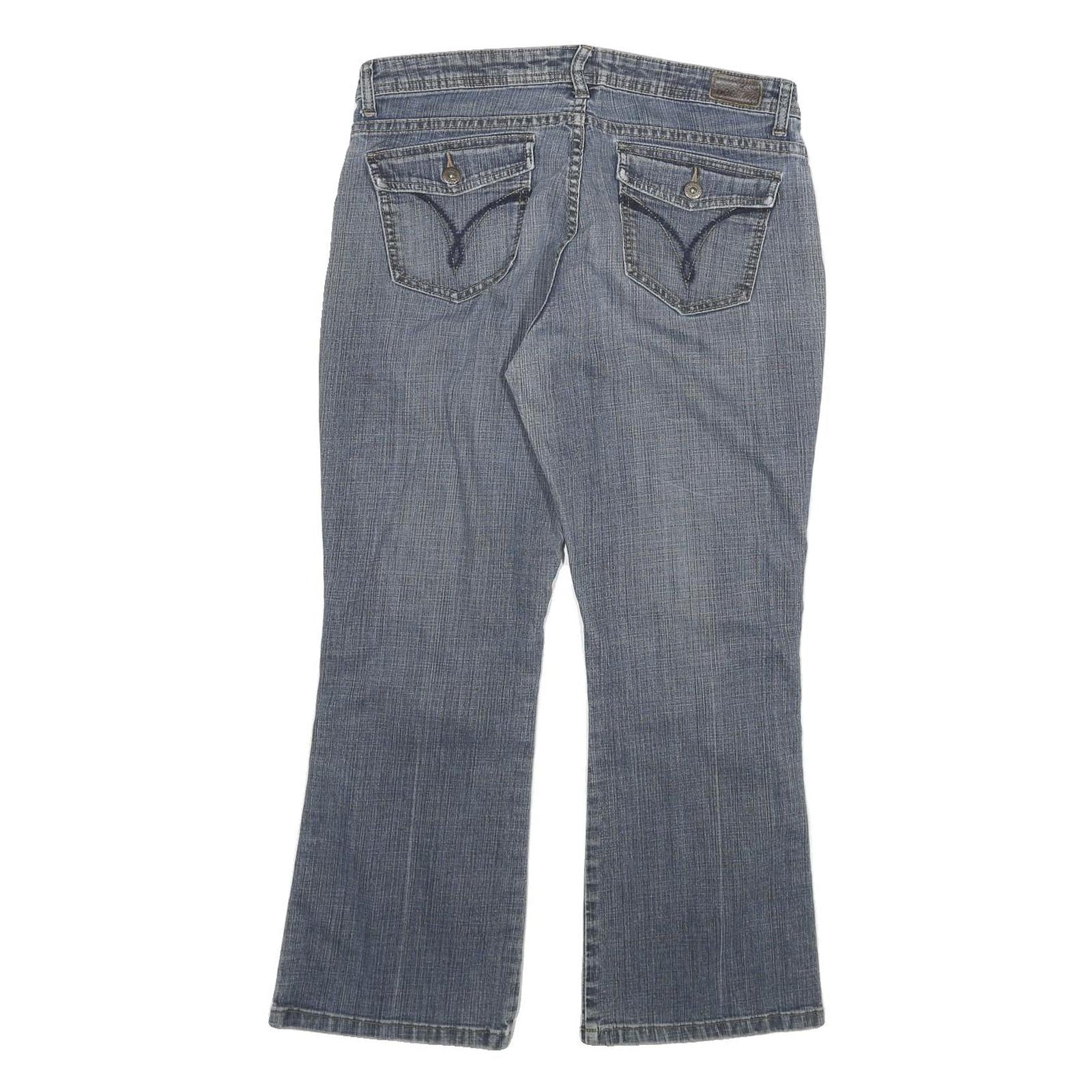 LEE Womens Regular Fit Blue Denim Straight Jeans W32 L26 Classic Cotton Blend