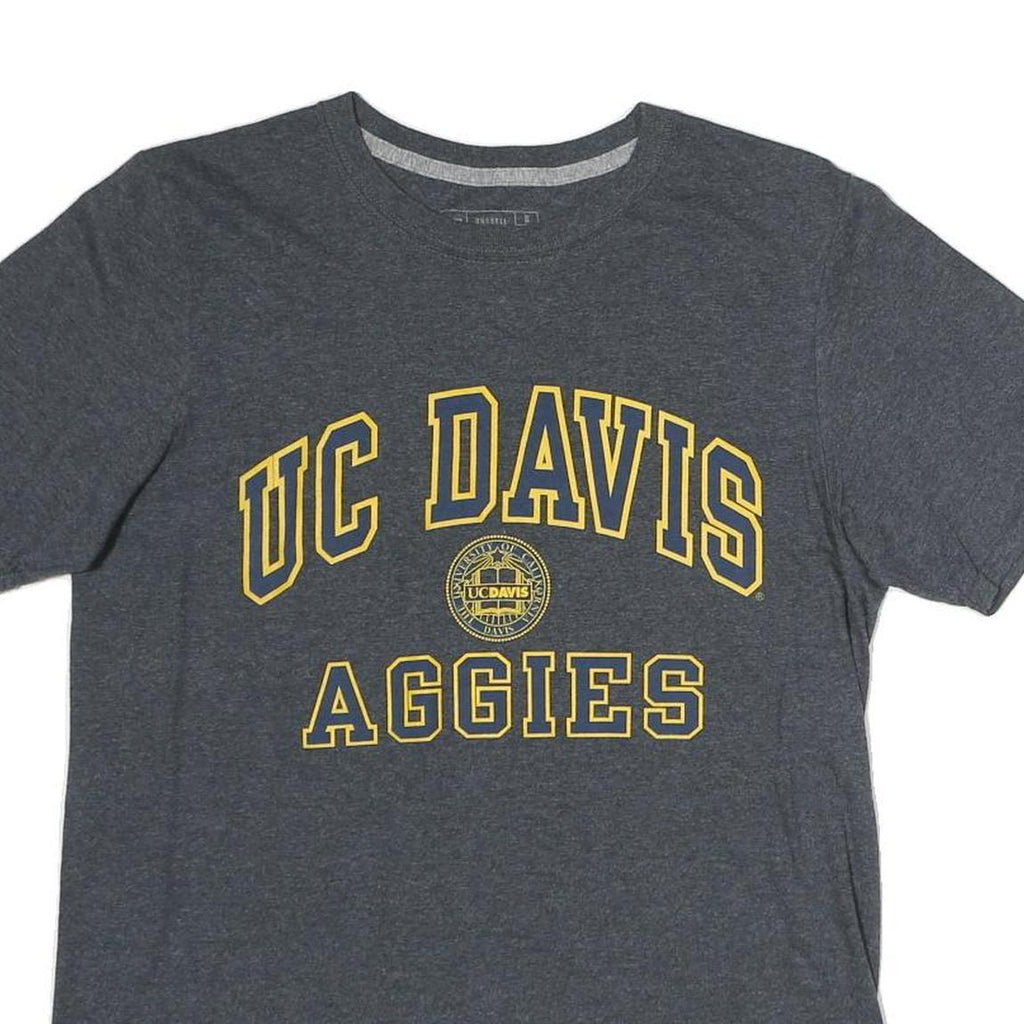 RUSSELL ATHLETIC Mens Grey UC Davis Aggies Graphic T-Shirt S Short Sleeve Crew