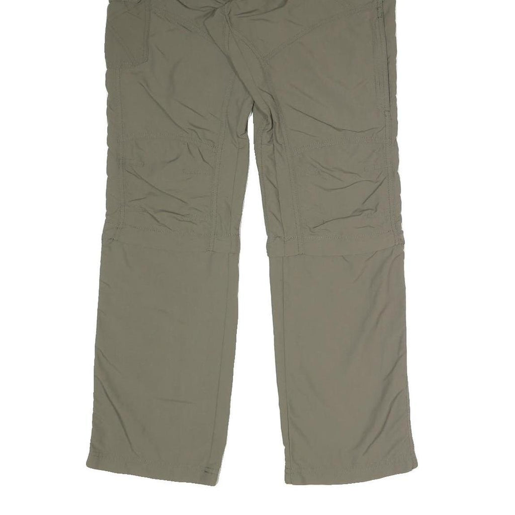 NORDIC NATURE Womens Polyester Blend Relaxed Khaki Straight Trousers W32 L31