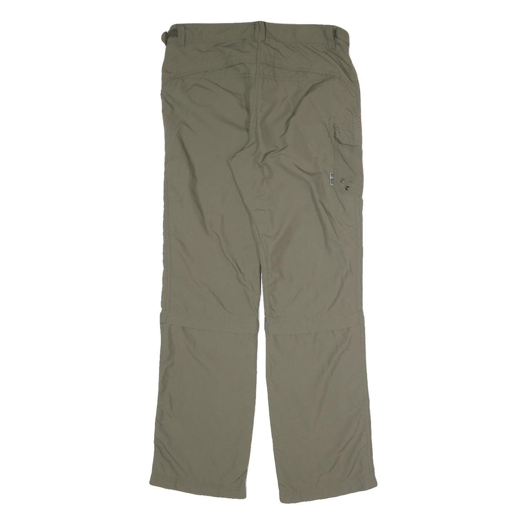 NORDIC NATURE Womens Polyester Blend Relaxed Khaki Straight Trousers W32 L31