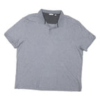 CALVIN KLEIN Mens Grey Short Sleeve Plain 2XL Cotton Blend Polo Shirt