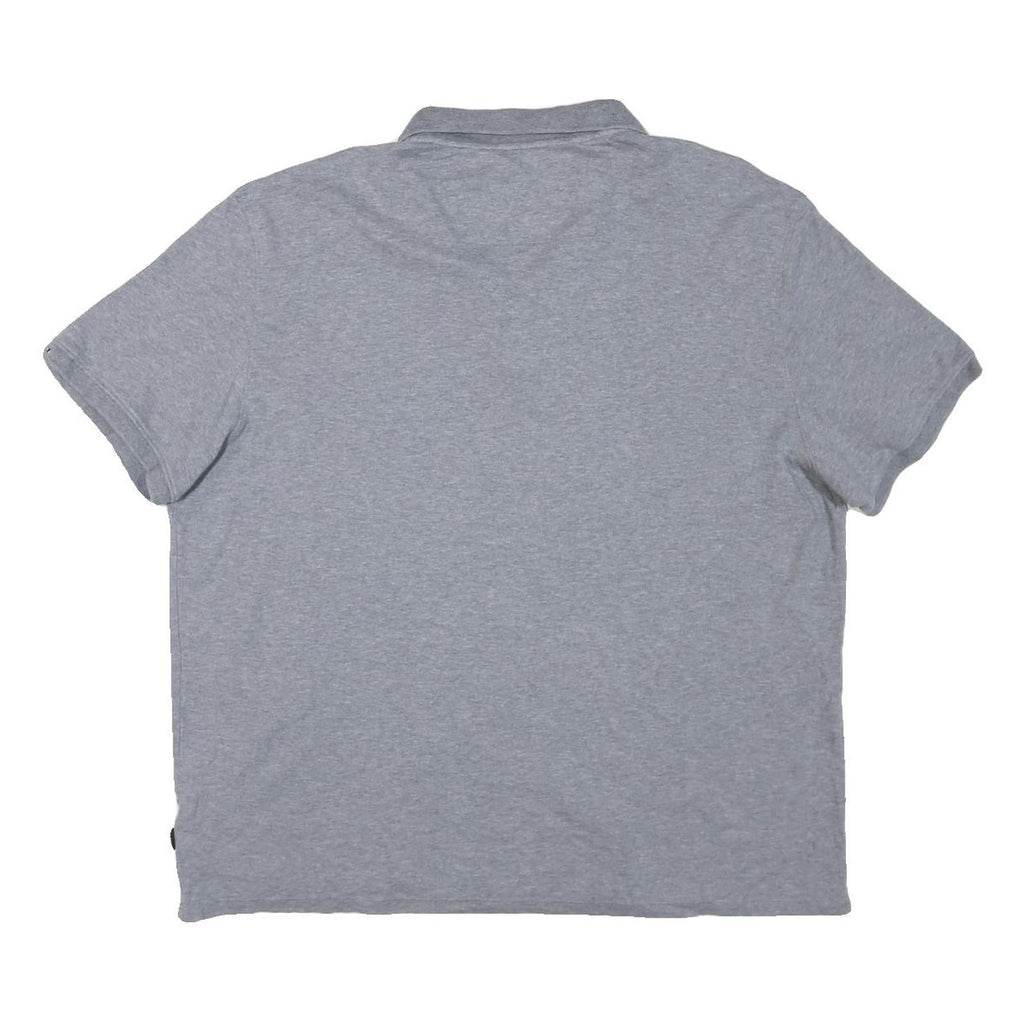 CALVIN KLEIN Mens Grey Short Sleeve Plain 2XL Cotton Blend Polo Shirt
