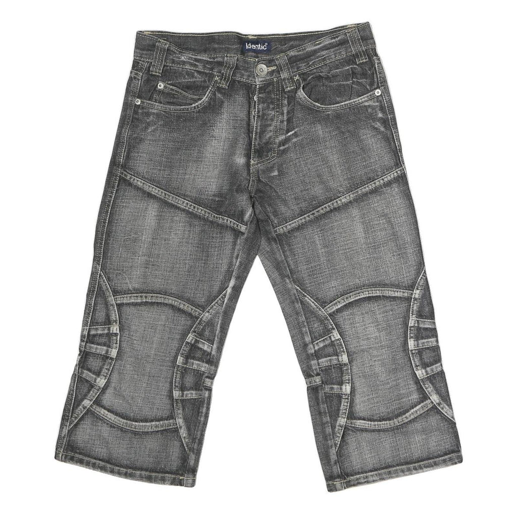 IDENTIC Mens Cotton Grey Casual Shorts M W32 Denim Style Pattern