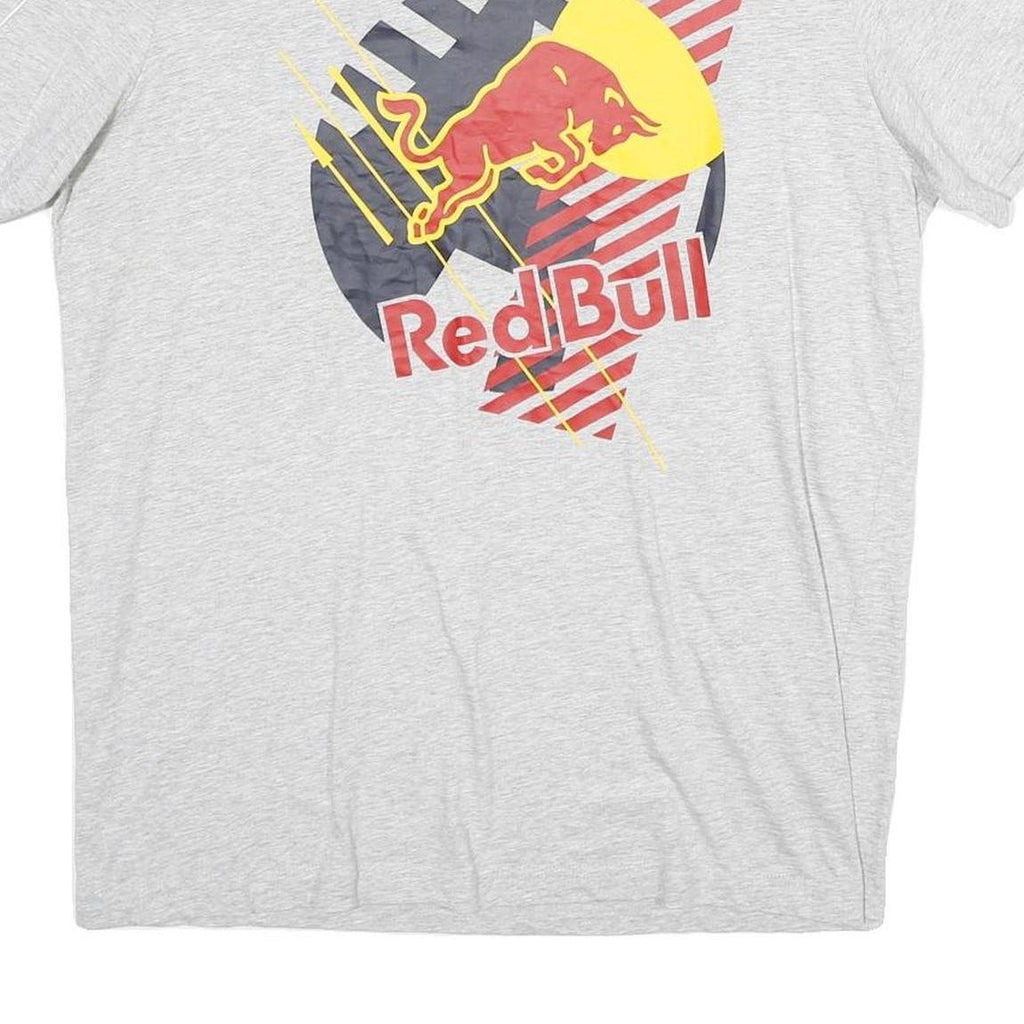PUMA Mens Grey Red Bull Graphic T-Shirt L Short Sleeve Crew Neck Sportswear