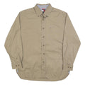 TOMMY HILFIGER Mens Beige Cotton Blend Shirt L Button Down Pocket Casual