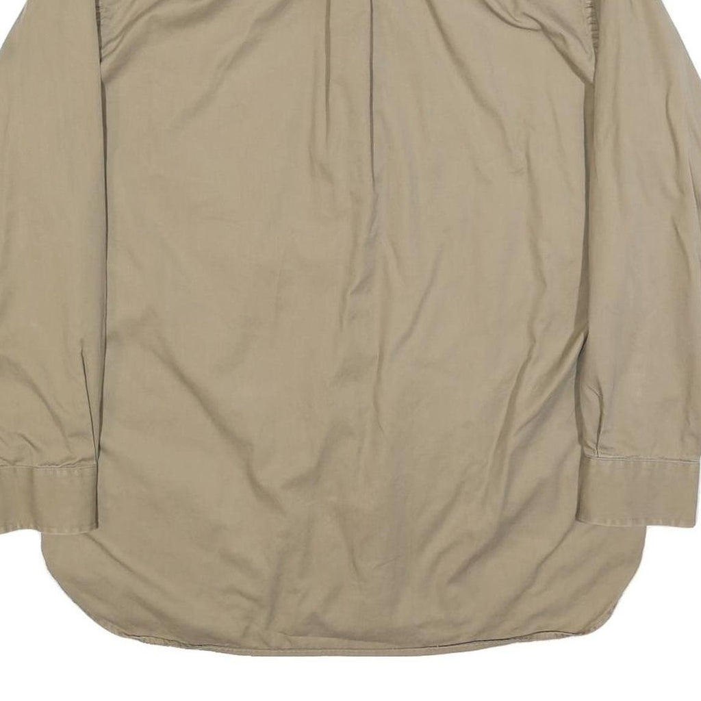 TOMMY HILFIGER Mens Beige Cotton Blend Shirt L Button Down Pocket Casual