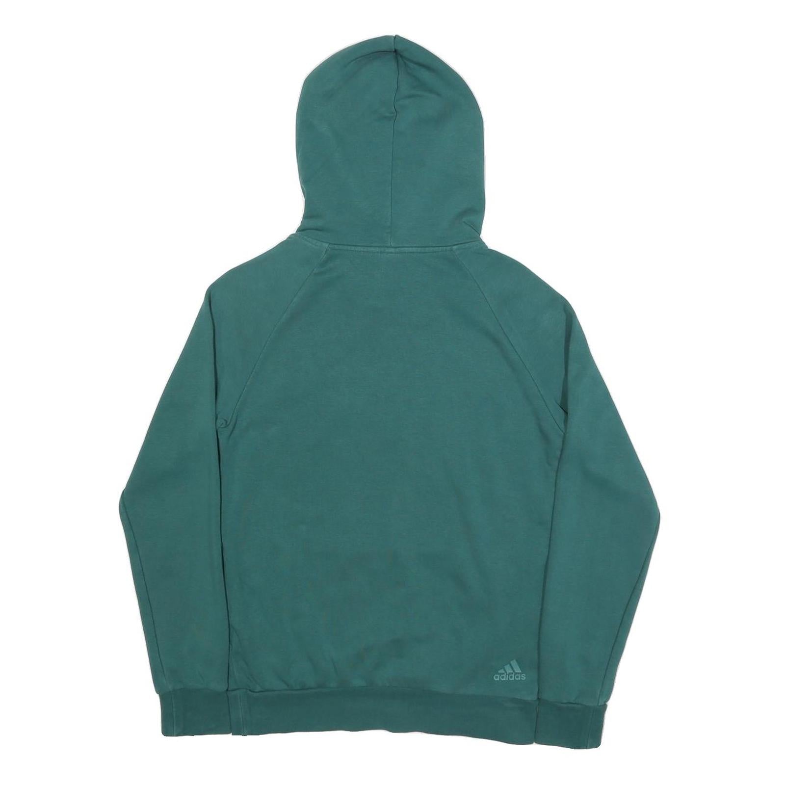 ADIDAS Womens Green Pullover Hoodie XS Cotton Blend Casual Sweatshirt