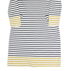 JOULES Womens White & Navy Striped Cotton Blend Day Dress Knee Length M Casual