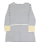 JOULES Womens White & Navy Striped Cotton Blend Day Dress Knee Length M Casual