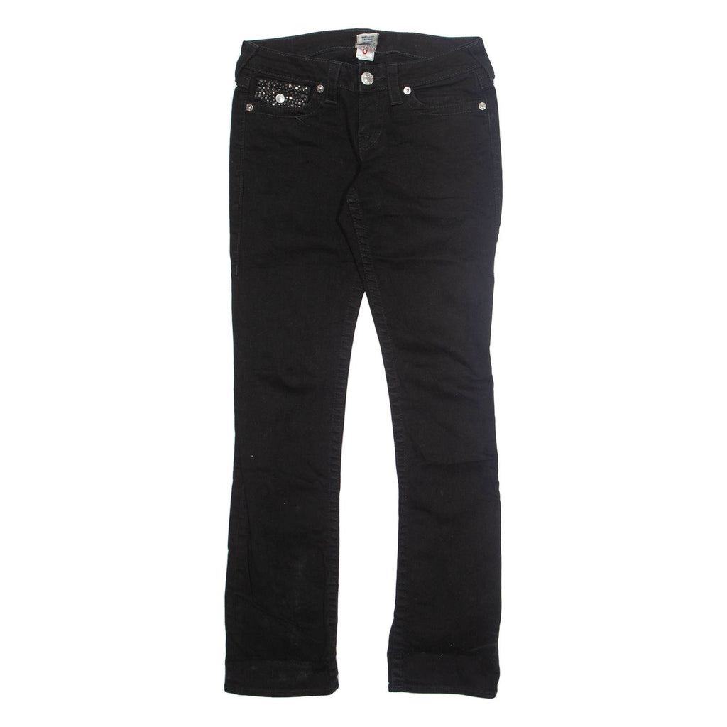 TRUE RELIGION Womens Jeans Black Regular Straight W28 L32