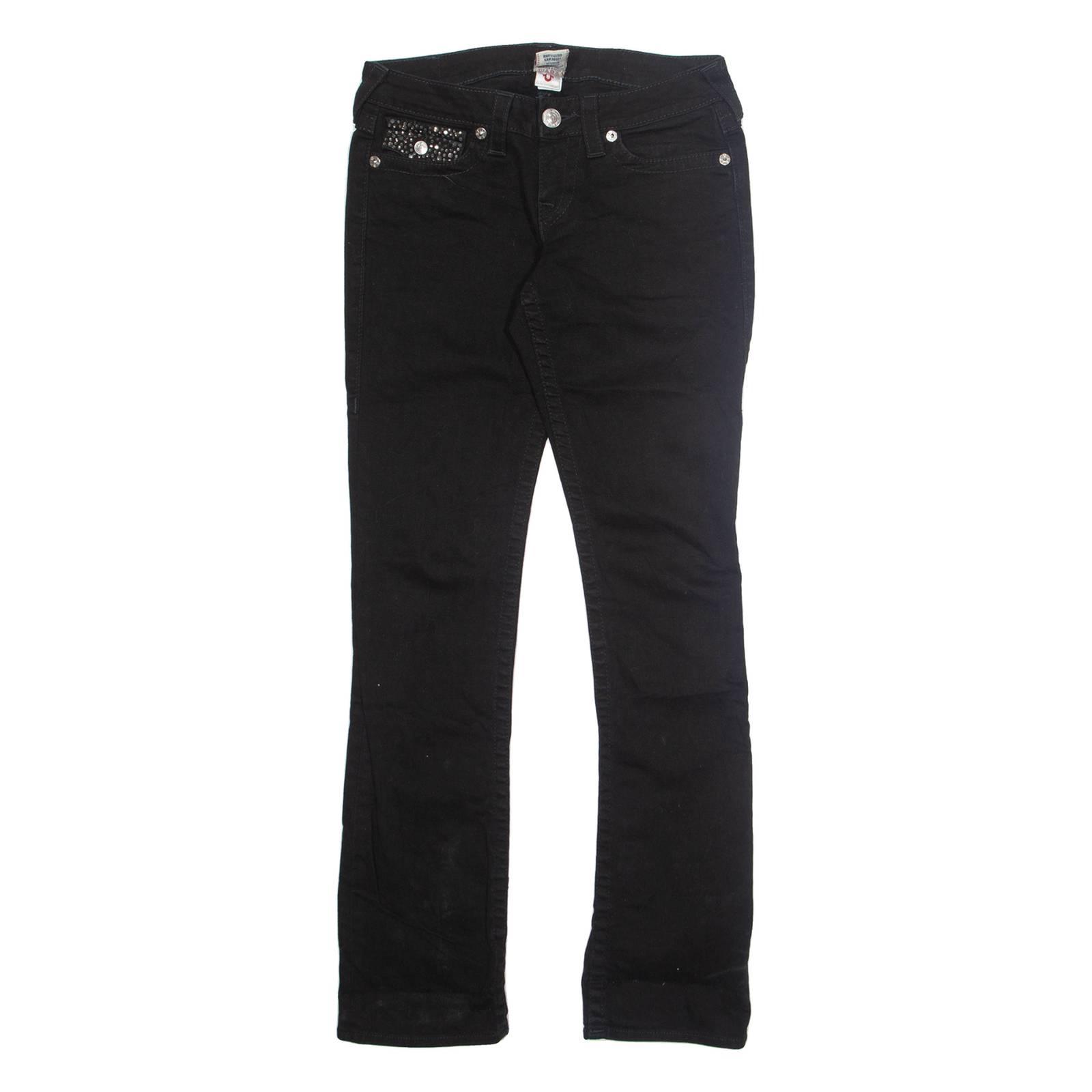 TRUE RELIGION Womens Jeans Black Regular Straight W28 L32