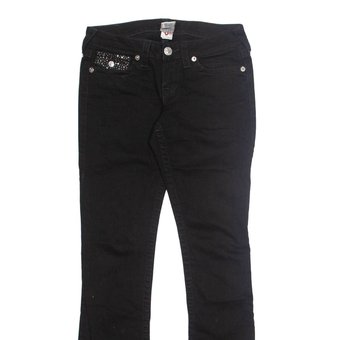 TRUE RELIGION Womens Jeans Black Regular Straight W28 L32