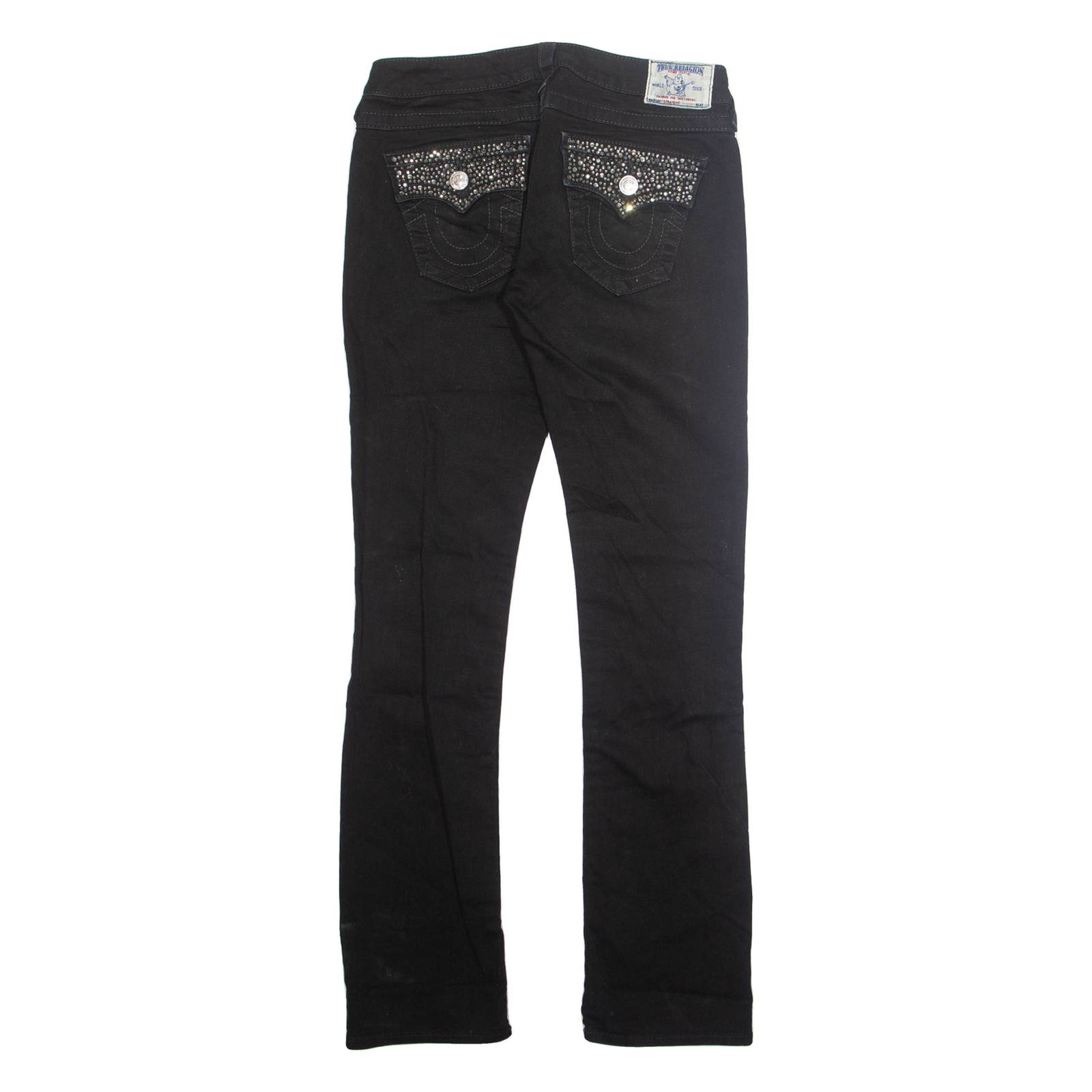 TRUE RELIGION Womens Jeans Black Regular Straight W28 L32