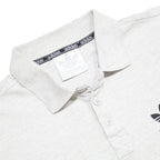 ADIDAS Mens Grey Polo Shirt S Cotton Blend Short Sleeve Plain S