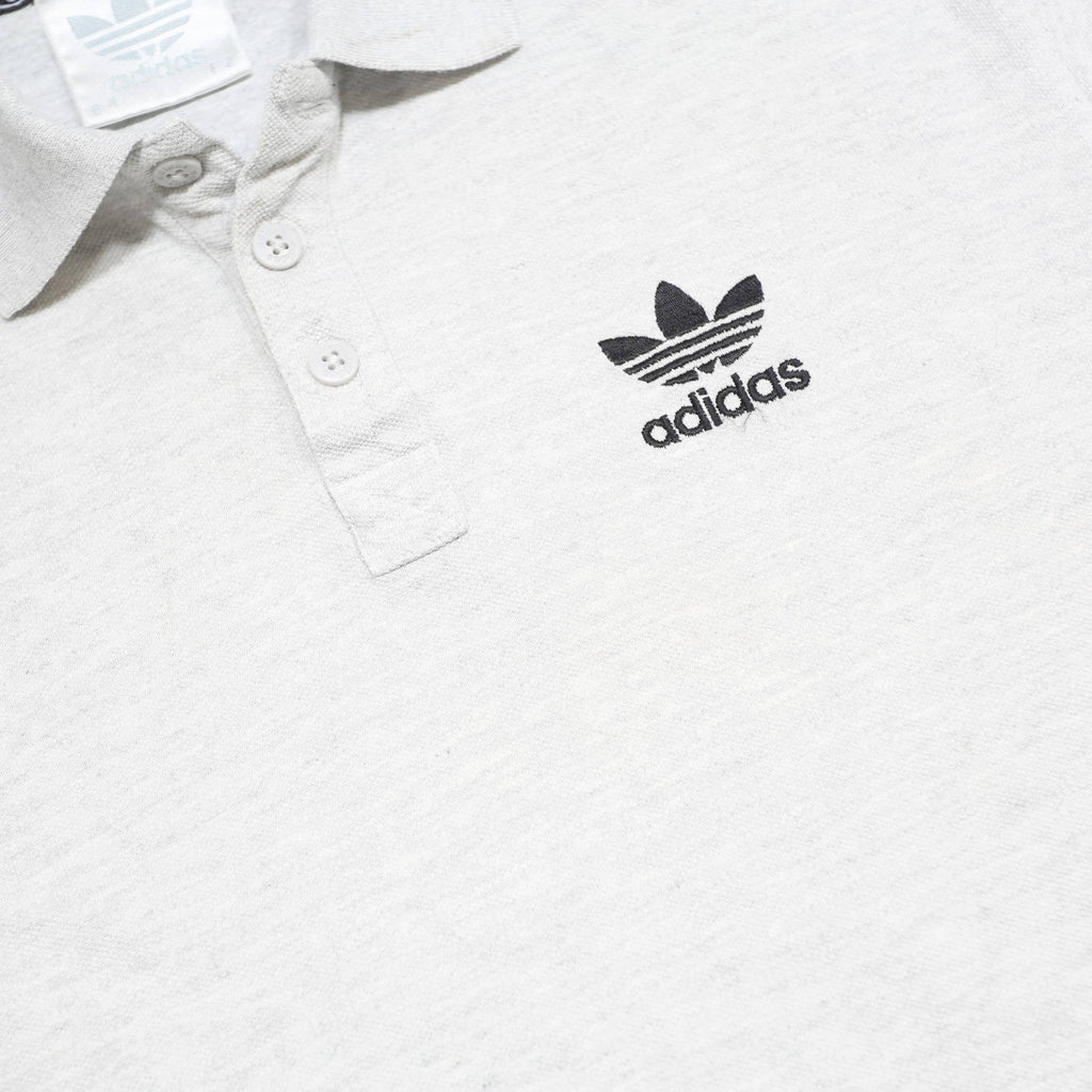 ADIDAS Mens Grey Polo Shirt S Cotton Blend Short Sleeve Plain S