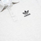 ADIDAS Mens Grey Polo Shirt S Cotton Blend Short Sleeve Plain S