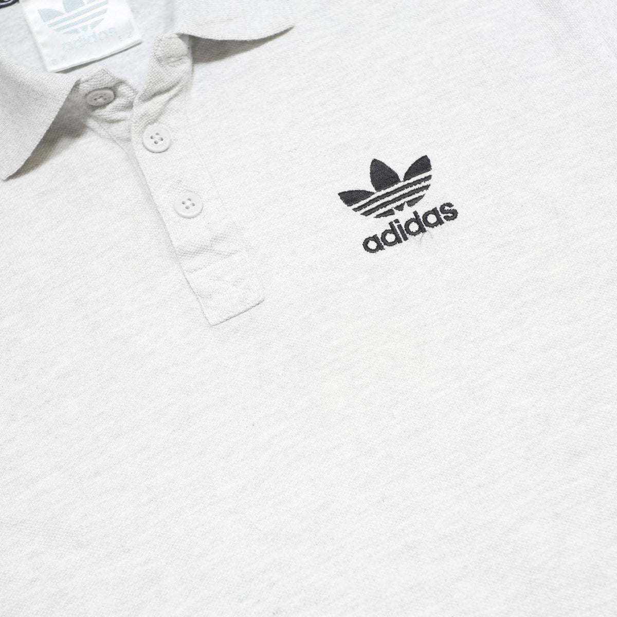 ADIDAS Mens Grey Polo Shirt S Cotton Blend Short Sleeve Plain S