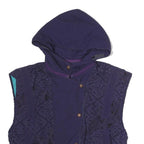 CIESSE Womens Navy Blue Quilted Hooded Jacket M Polyester Zip Sleeveless Casual