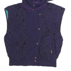 CIESSE Womens Navy Blue Quilted Hooded Jacket M Polyester Zip Sleeveless Casual