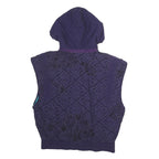 CIESSE Womens Navy Blue Quilted Hooded Jacket M Polyester Zip Sleeveless Casual