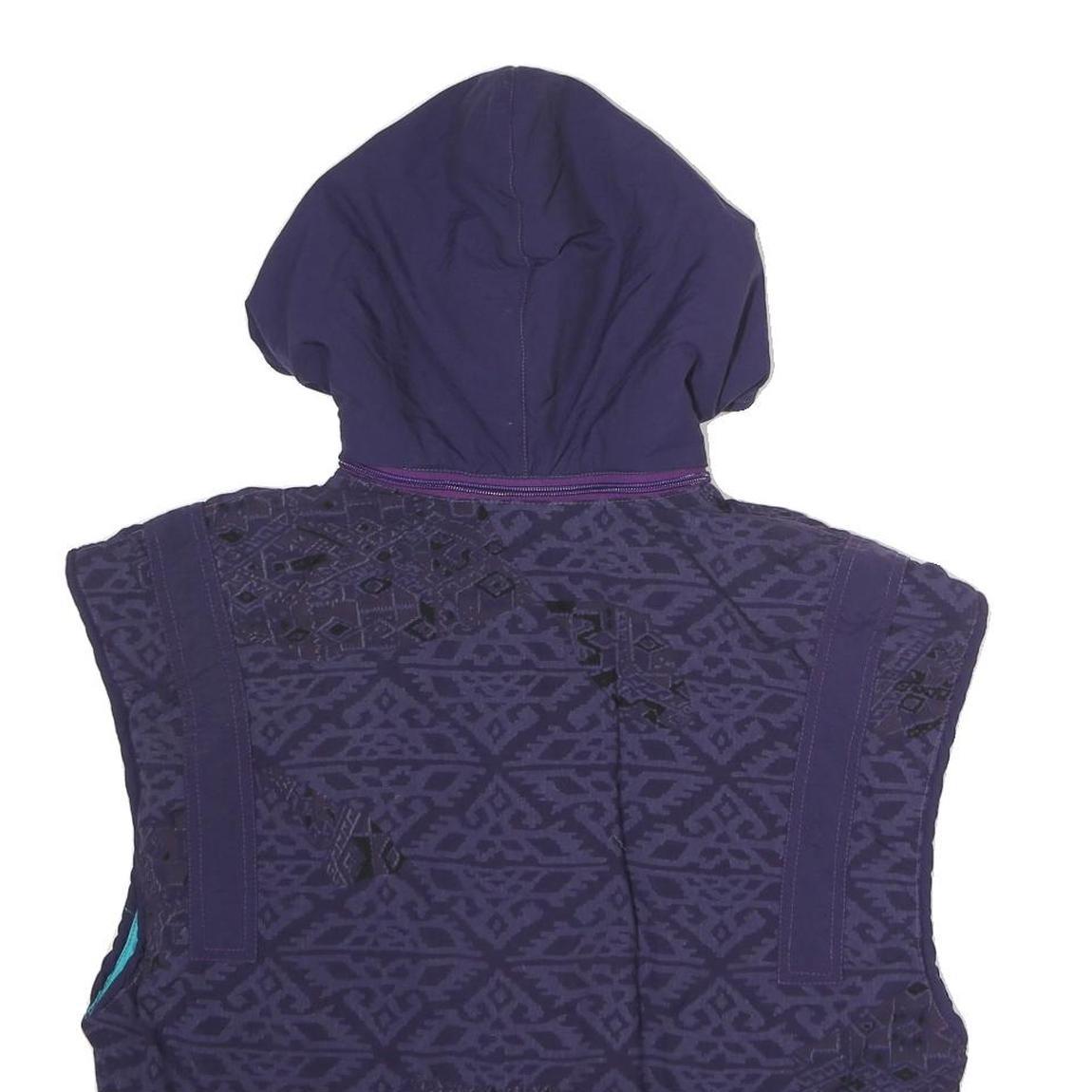 CIESSE Womens Navy Blue Quilted Hooded Jacket M Polyester Zip Sleeveless Casual