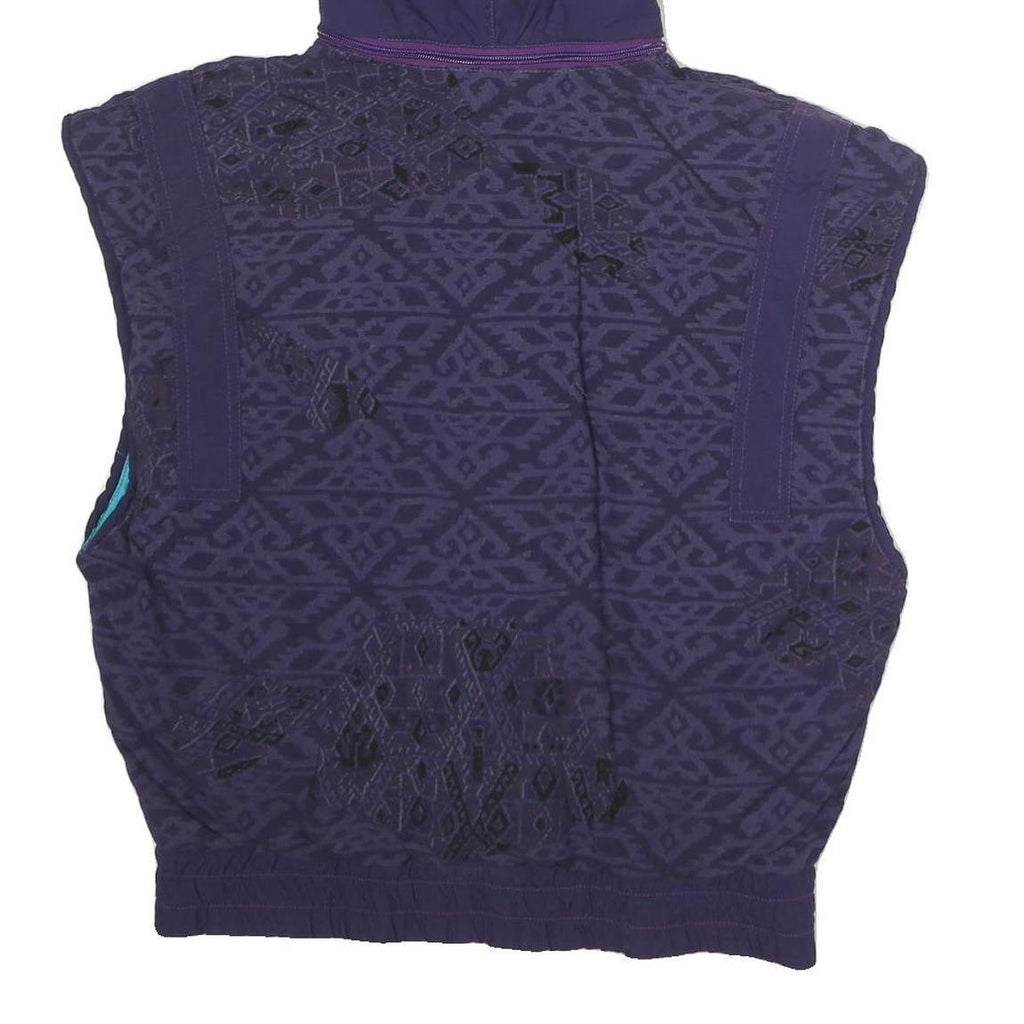 CIESSE Womens Navy Blue Quilted Hooded Jacket M Polyester Zip Sleeveless Casual