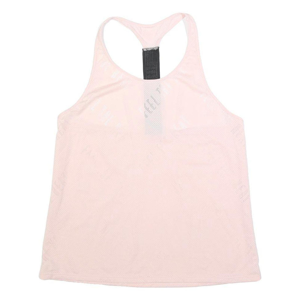 Womens Pink Polyester Blend Graphic Vest L Sleeveless Racerback Training Tank