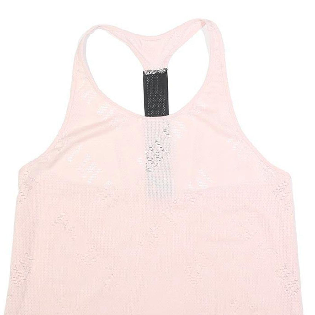 Womens Pink Polyester Blend Graphic Vest L Sleeveless Racerback Training Tank