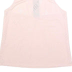 Womens Pink Polyester Blend Graphic Vest L Sleeveless Racerback Training Tank