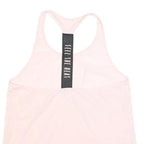 Womens Pink Polyester Blend Graphic Vest L Sleeveless Racerback Training Tank