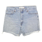 LEVI'S Womens Denim Blue Shorts Slim Fit L W36 Distressed Hem Casual