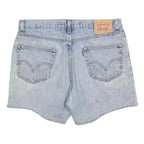 LEVI'S Womens Denim Blue Shorts Slim Fit L W36 Distressed Hem Casual