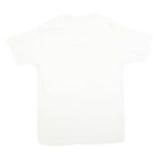 Womens White Graphic T-Shirt L Short Sleeve Crew Neck Artistic Face Print