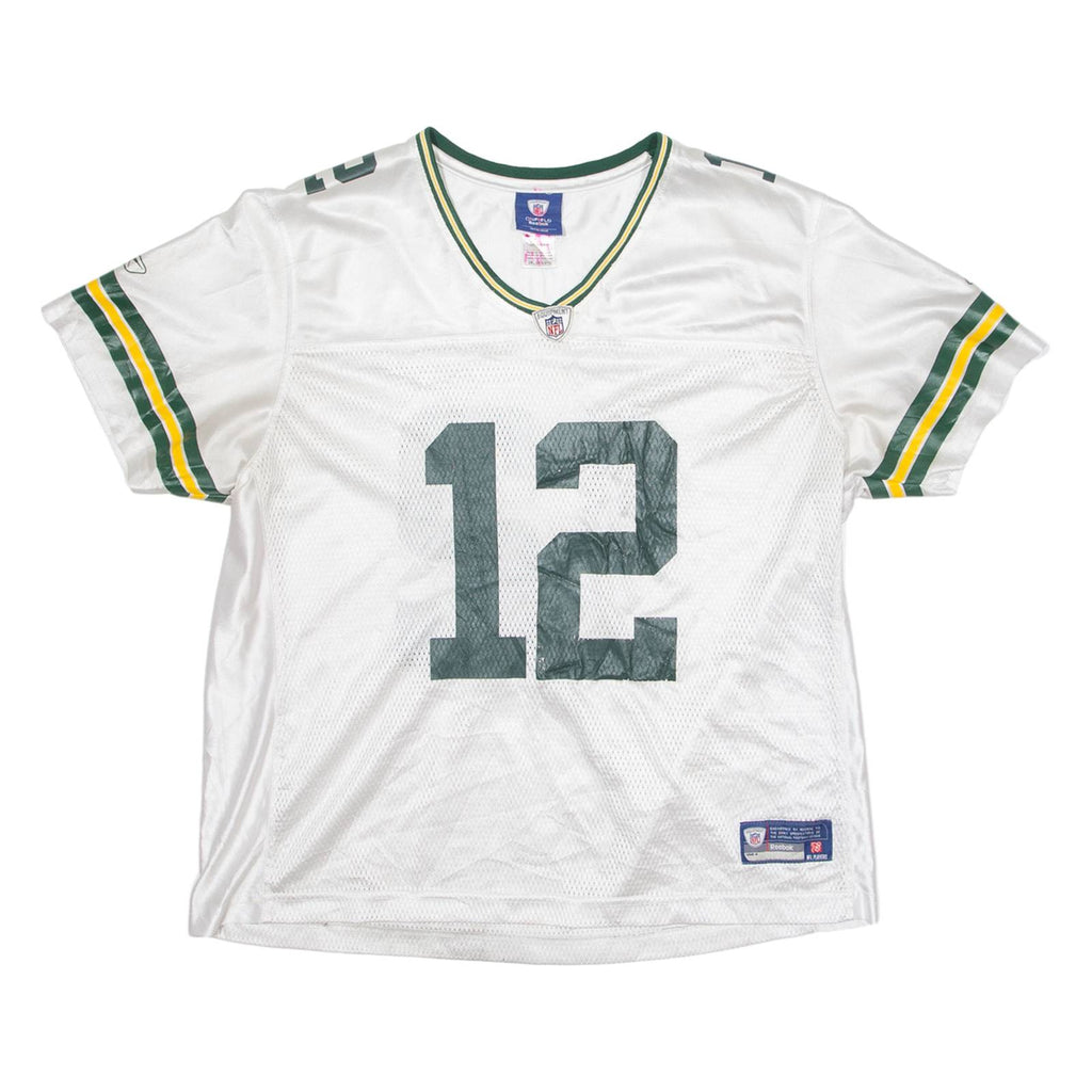 NFL New York Jets 12 Rodgers Womens Jersey White USA V-Neck 2XL