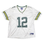 NFL New York Jets 12 Rodgers Womens Jersey White USA V-Neck 2XL