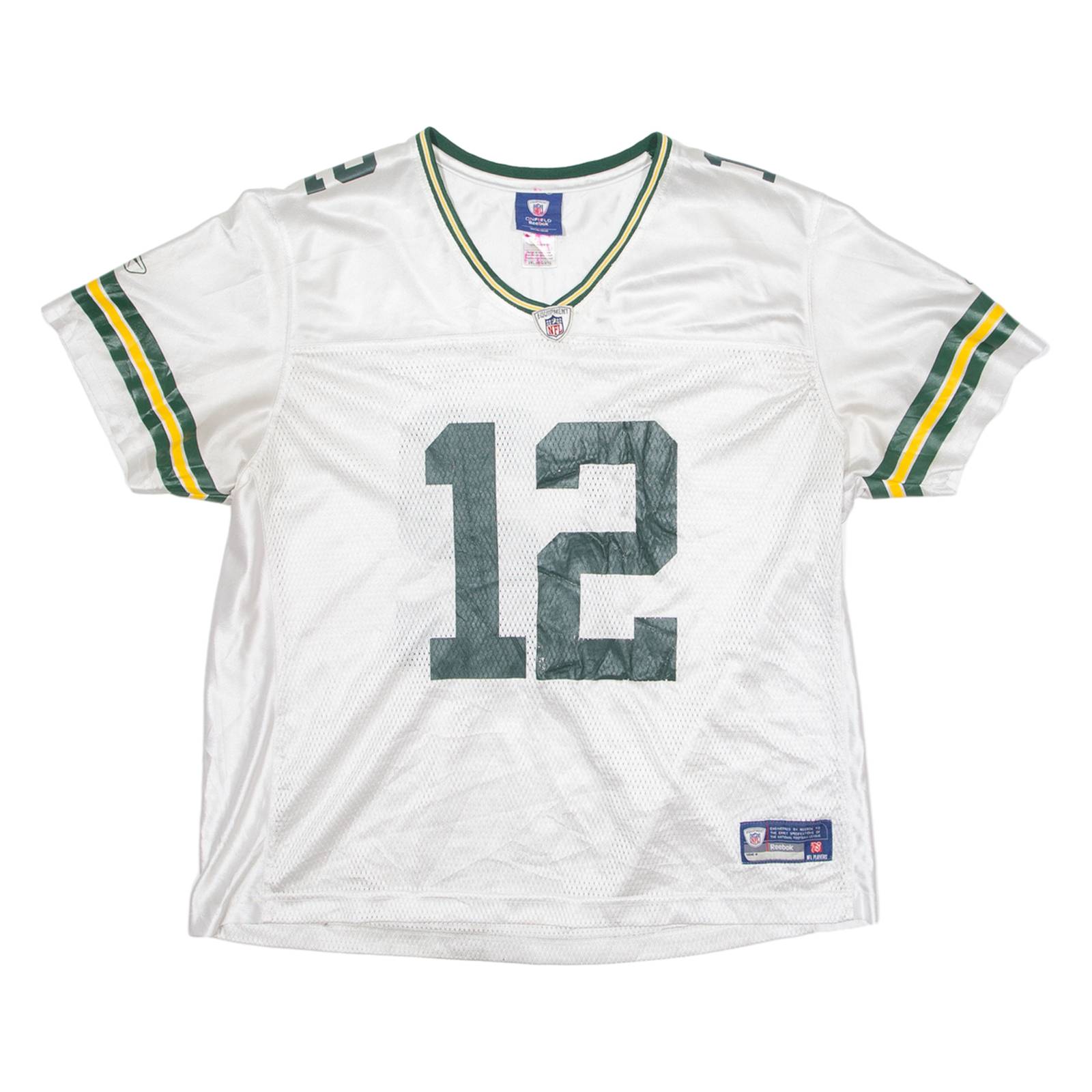 NFL New York Jets 12 Rodgers Womens Jersey White USA V-Neck 2XL