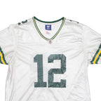 NFL New York Jets 12 Rodgers Womens Jersey White USA V-Neck 2XL