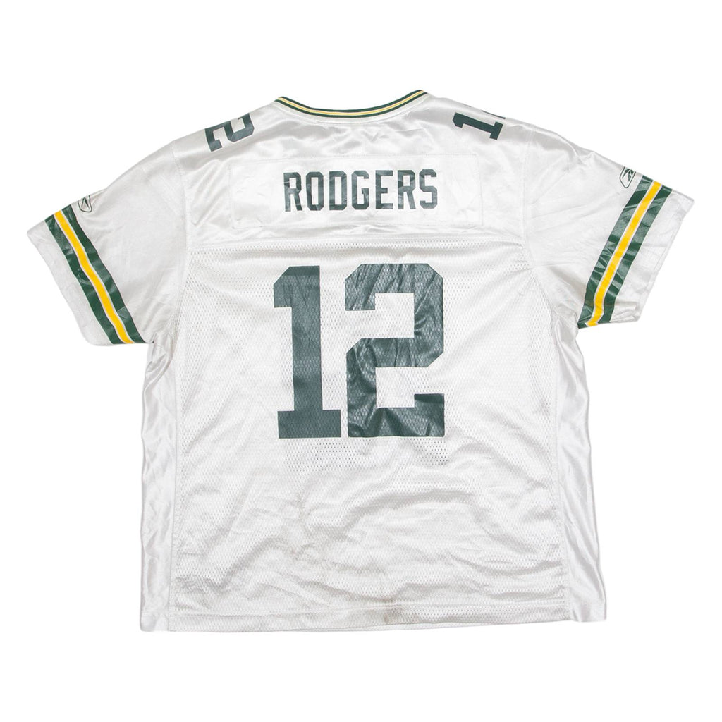 NFL New York Jets 12 Rodgers Womens Jersey White USA V-Neck 2XL