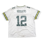 NFL New York Jets 12 Rodgers Womens Jersey White USA V-Neck 2XL