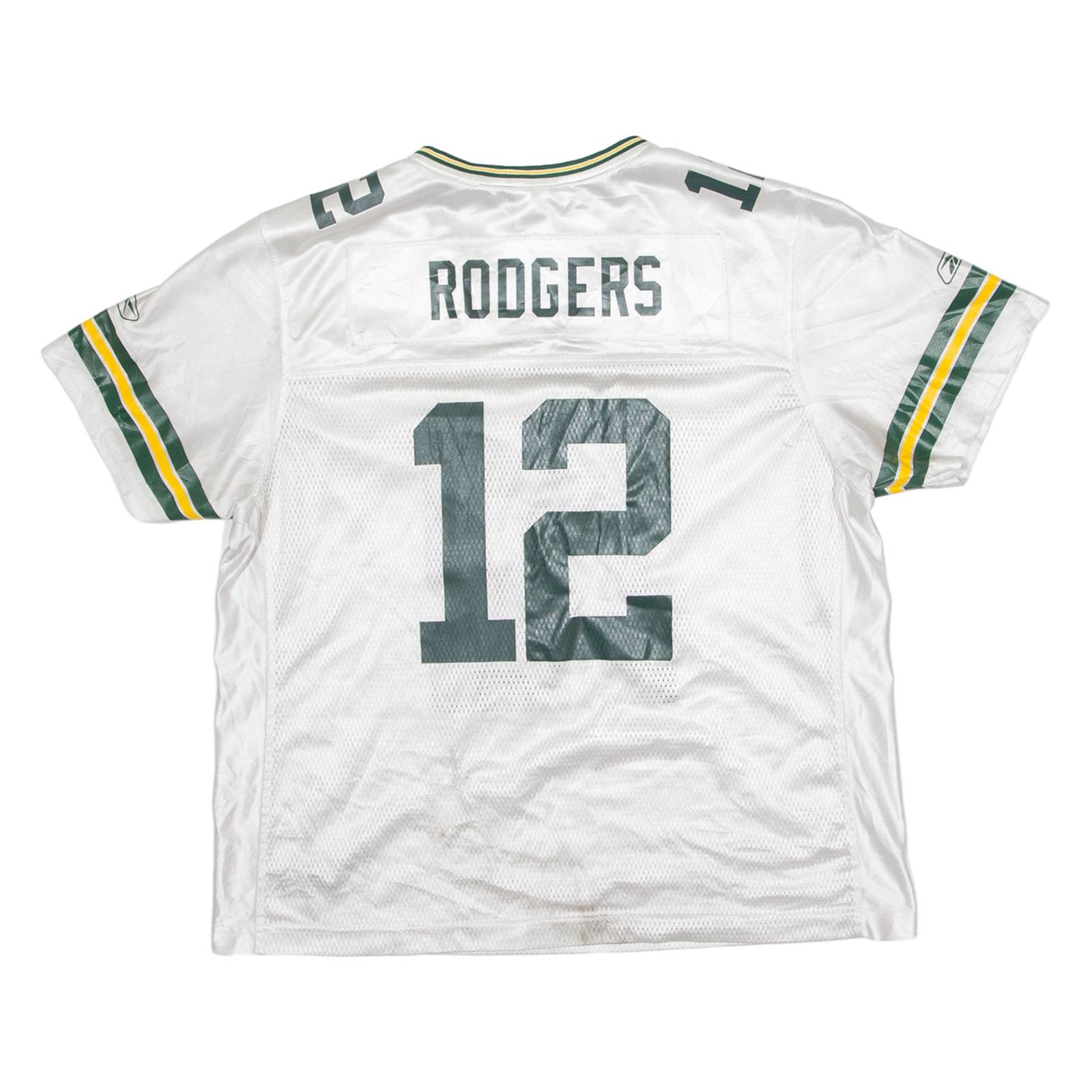 NFL New York Jets 12 Rodgers Womens Jersey White USA V-Neck 2XL